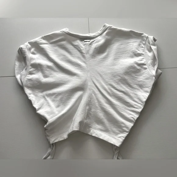 All Saints Rouched Short Sleeve Top In White Size S - Picture 2 of 8